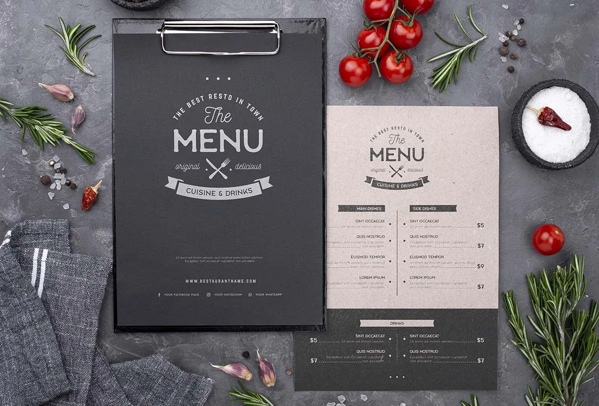 Le menu, emblème et symbole du restaurant